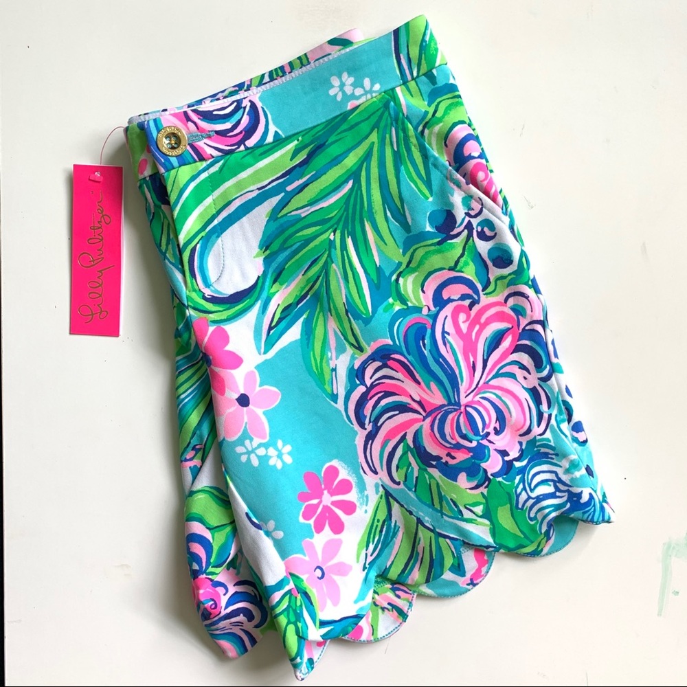 🆕 Lilly Pulitzer Darci Knit Shorts 7” Scallop Hem